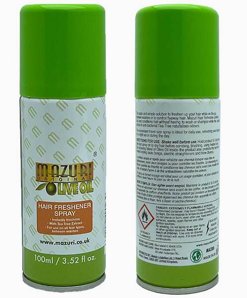 Spray rinfrescante per capelli all'olio d'oliva Mazuri