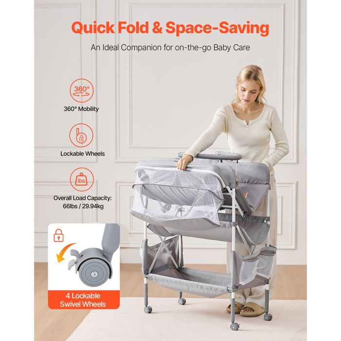 Table à Langer Pliable-Duoku-Plan à Langer 2 Tiroirs en Tissu-Panier Latéral et Tringle de Suspension-pour Bébé Réglable en Hauteur