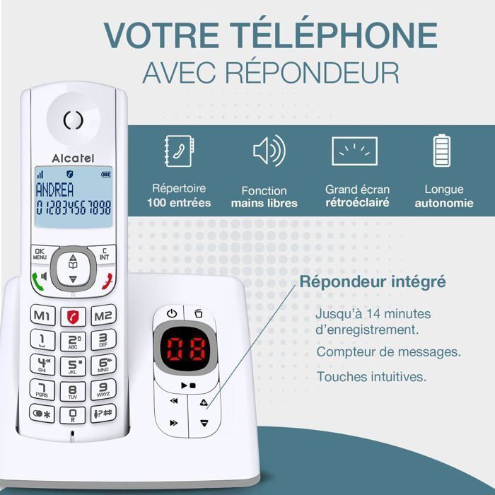 Téléphone fixe sans fil DECT - F530 Voice Trio - 3 combinés - Répondeur 14 min - Grand écran rétroéclairé