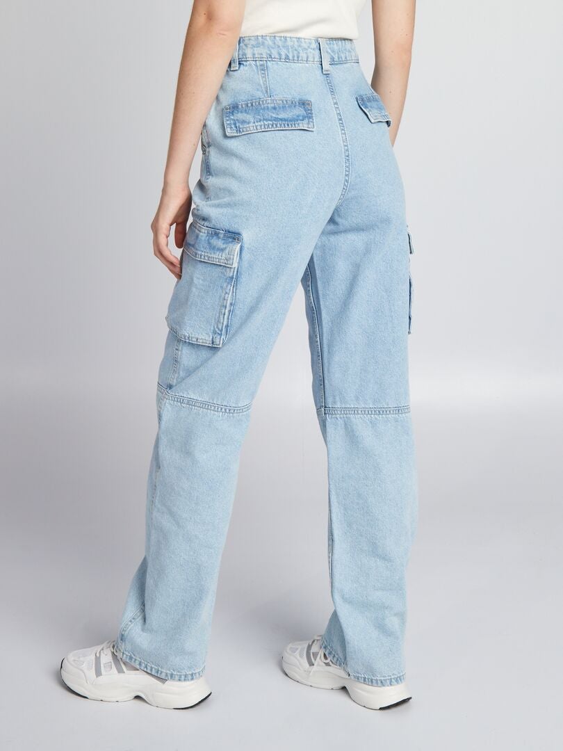 Pantalones vaqueros de talle bajo - azul