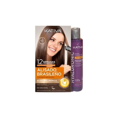 Sada pro brazilské narovnání vlasů Kativa Hyaluronic s kyselinou hyaluronovou (1 ks)
