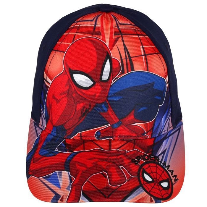 Gorra de béisbol de algodón azul marino de Marvel Spider-Man para niños, ajustable de 52 cm.