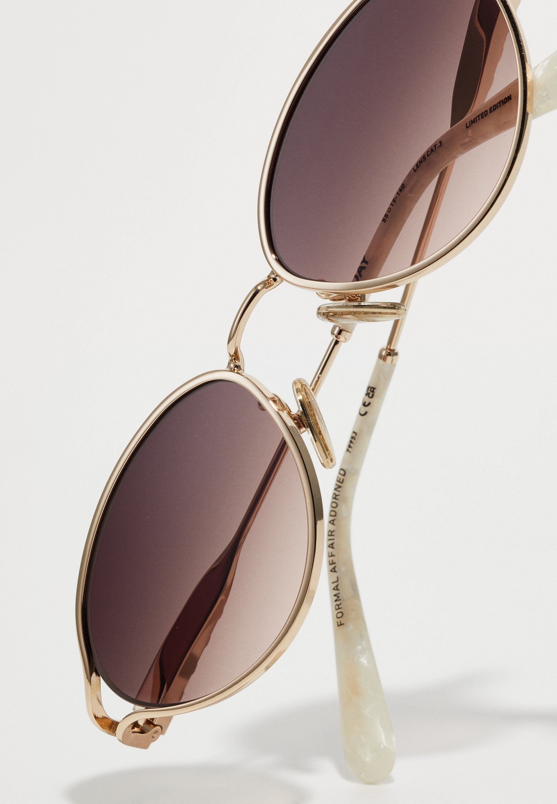 QUAY AUSTRALIA FORMAL AFFAIR ADORNED - Sonnenbrille - goldfarben/braun/rosa