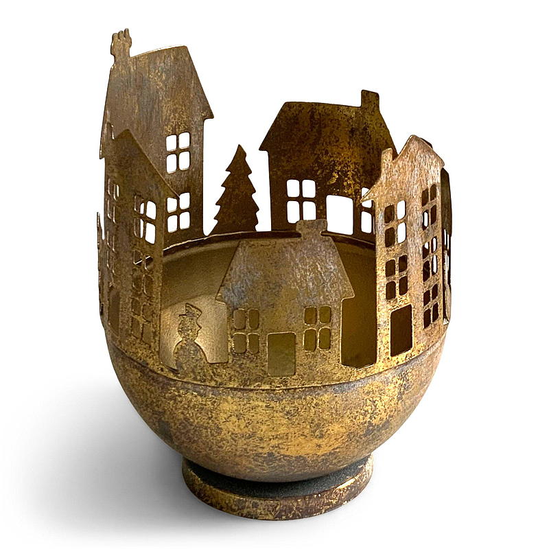 Portacandele/vaso 14x18 cm in metallo City