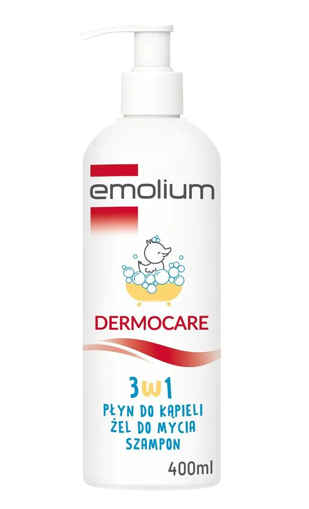 Emolium Dermocare 3w1 płyn do kąpieli, żel do mycia, szampon 400ml