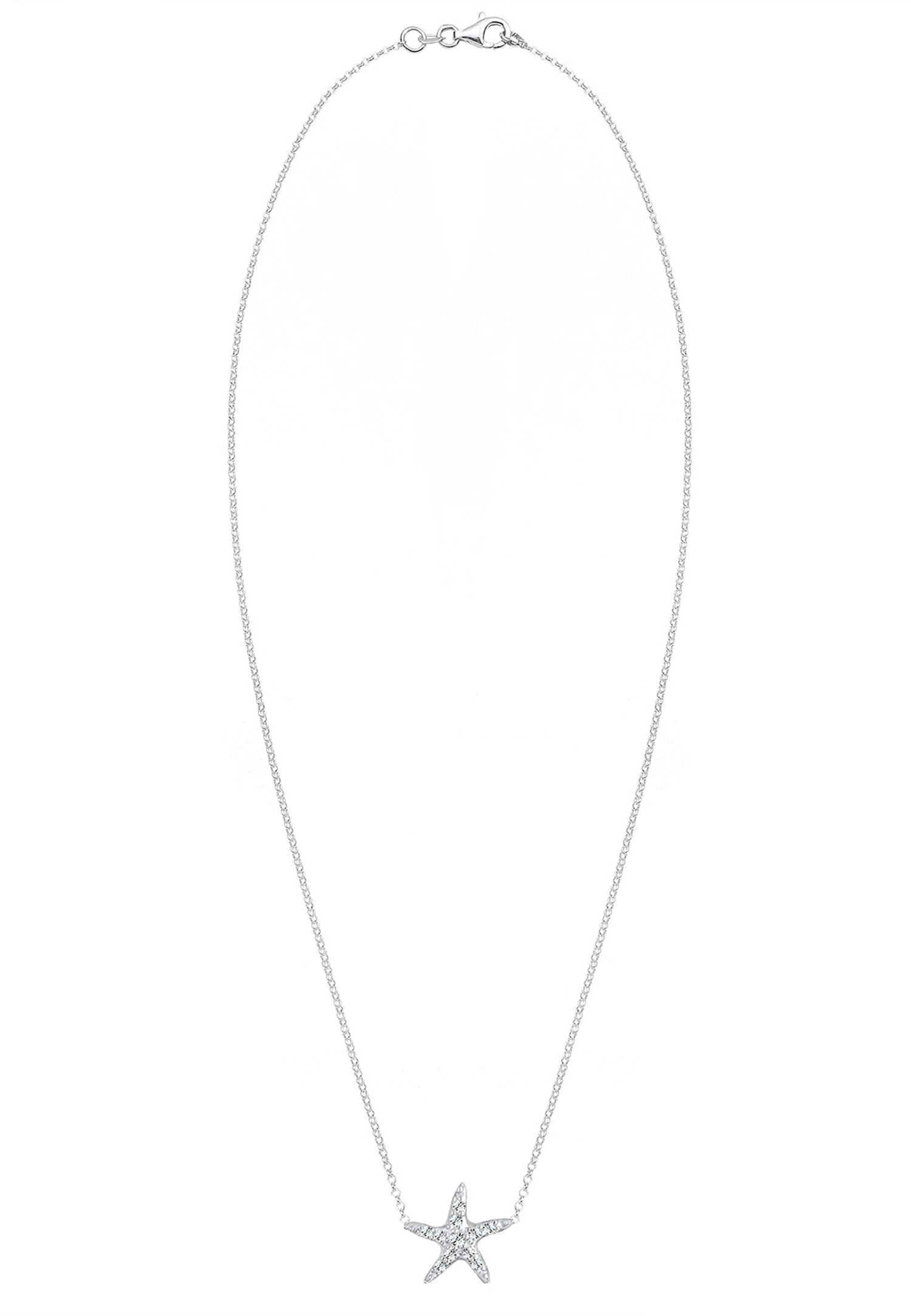 Elli Femmes étoile de mer maritime avec cristaux en argent sterling 925