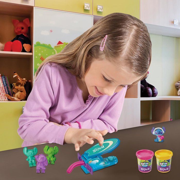 LEXIBOOK CRAZART - Kit de fabrication de figurines Stitch en pâte à modeler douce et malléable