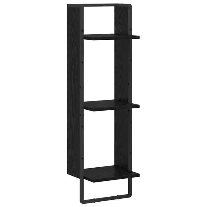 MOT12202 - Estante de pared, roble negro, 30 x 25 x 100 cm, madera de ingeniería