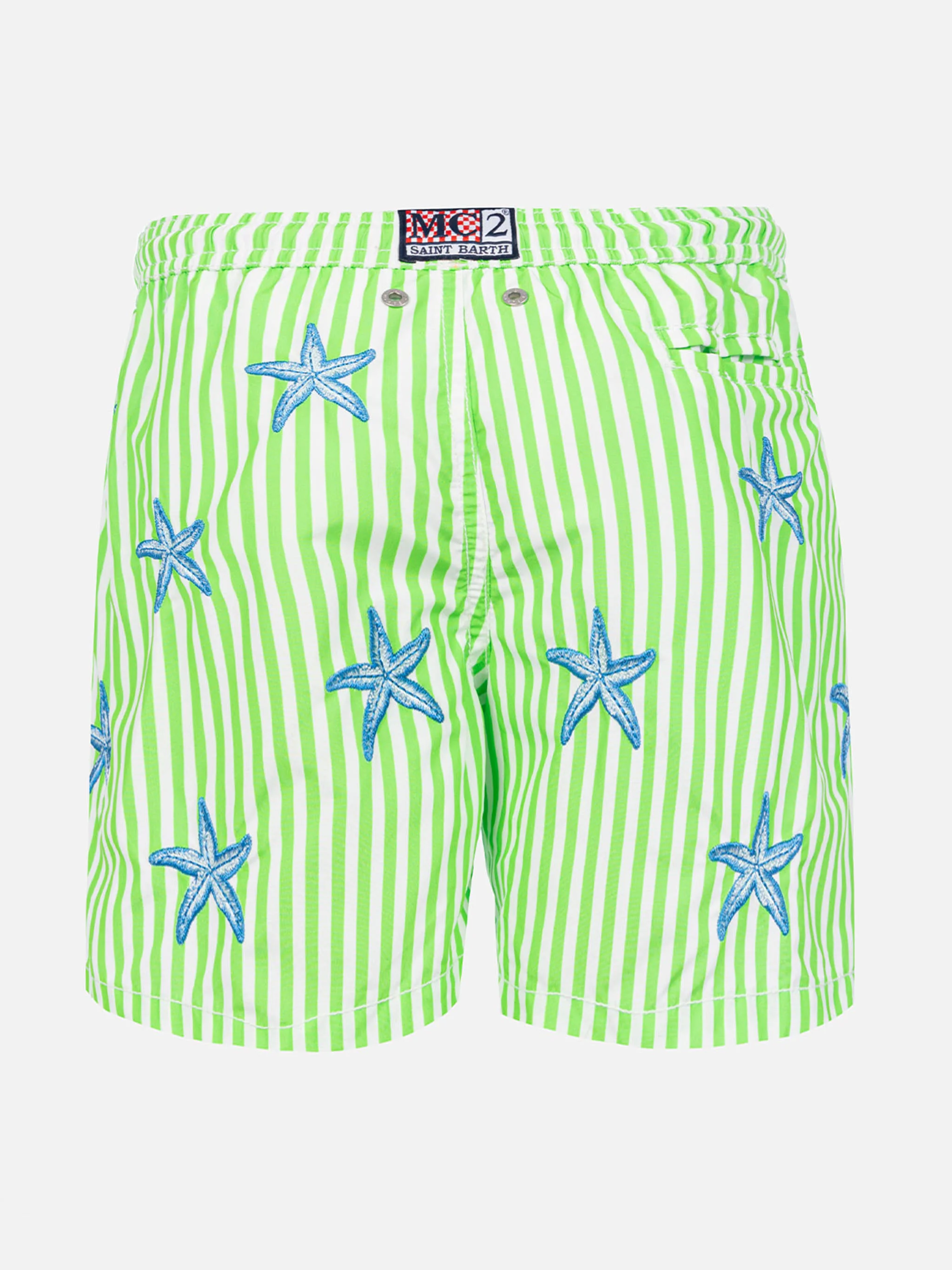 Klassische Herrenbadehose mit Seesternstickerei