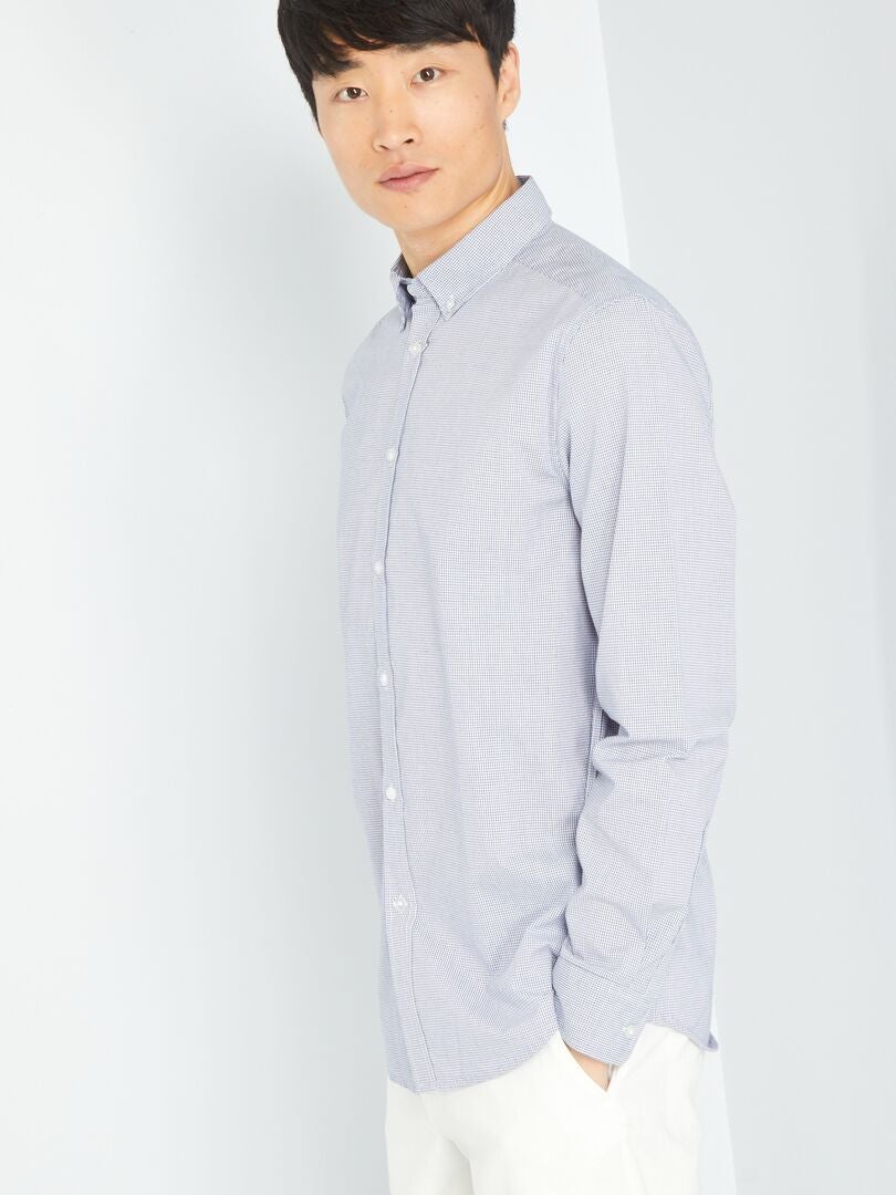 Camisa de cuadros rectos - AZUL