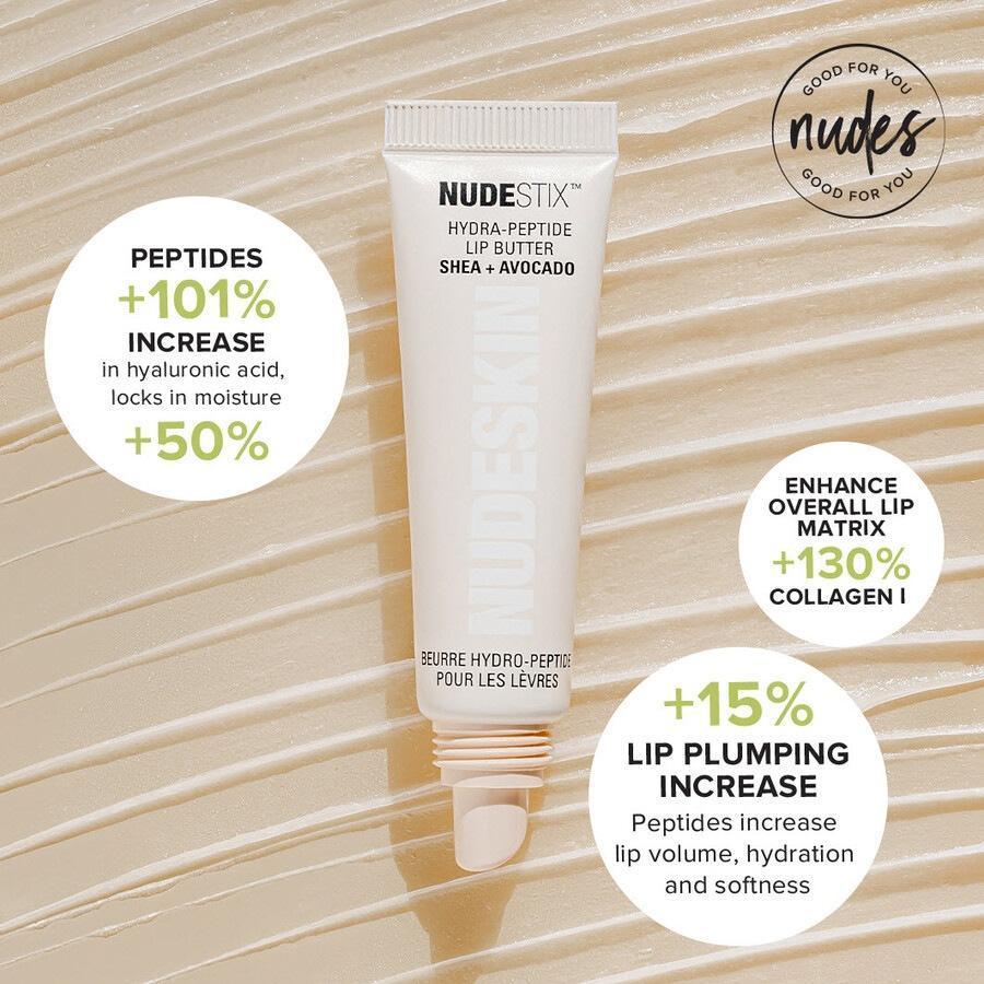 Nudestix lūpu kopšanas līdzeklis Hydra-Peptide lūpu sviests ar šī eļļu un avokado - 10 ml