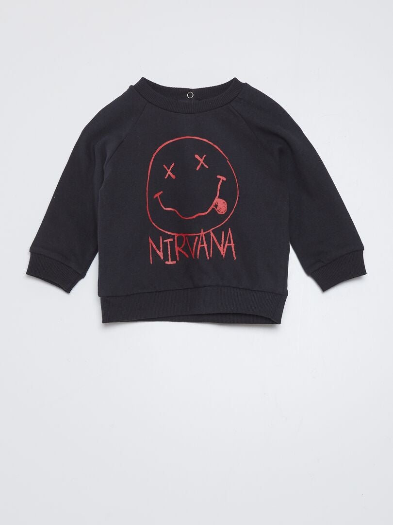Camiseta de manga comprida Nirvana - PRETA