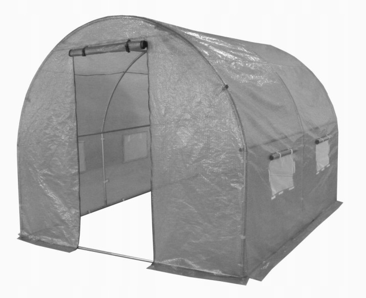 Tunel Foliowy Szklarnia 2x2m PREMIUM z Siatką PE 4 m2 Szary rurki 19 mm
