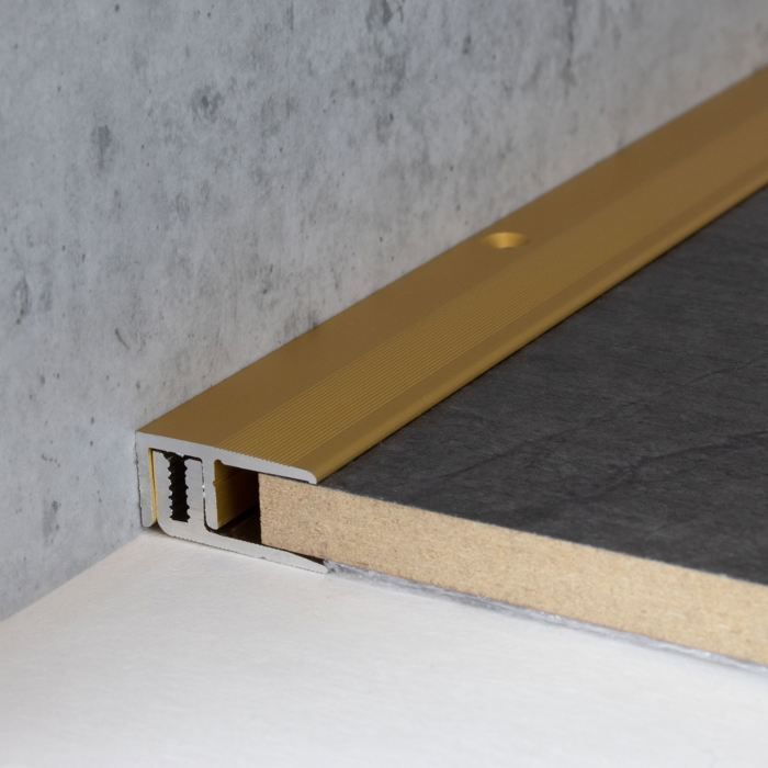 Profilo di finitura laminato, H 7 15 mm L 21 mm, alluminio anodizzato, forato - effetto acciaio