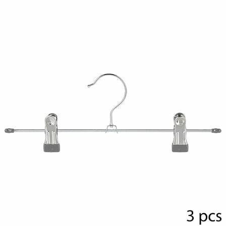 Zestaw 3 WIESZAKI NA SPODNIE metalowe z PVC