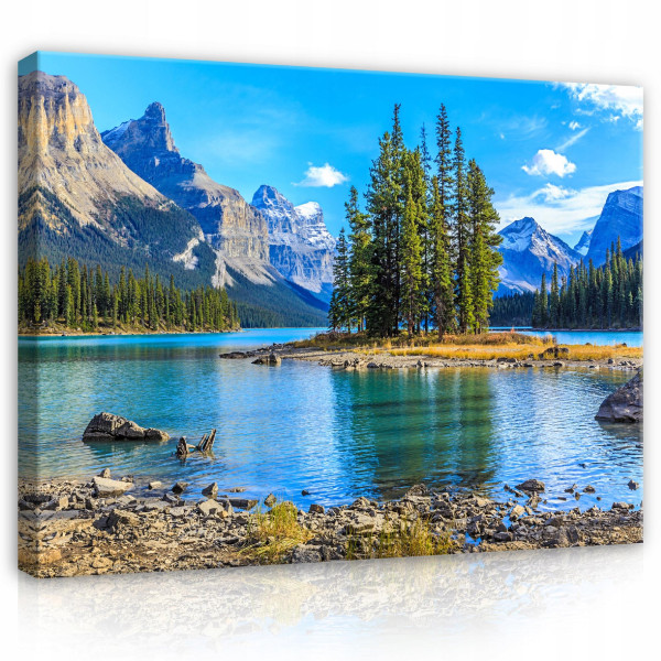 Obraz Góry Jezioro Natura Widok Na Płótnie Ścianę 60X40
