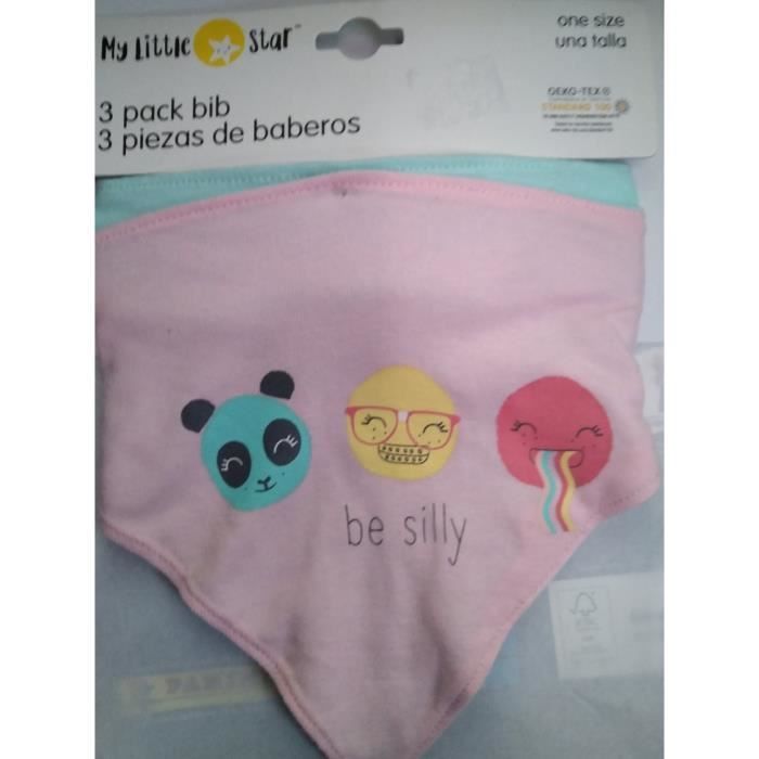 Lot de 3 bavoirs mixte - Marque - Modèle - Taille 1 - 100% coton