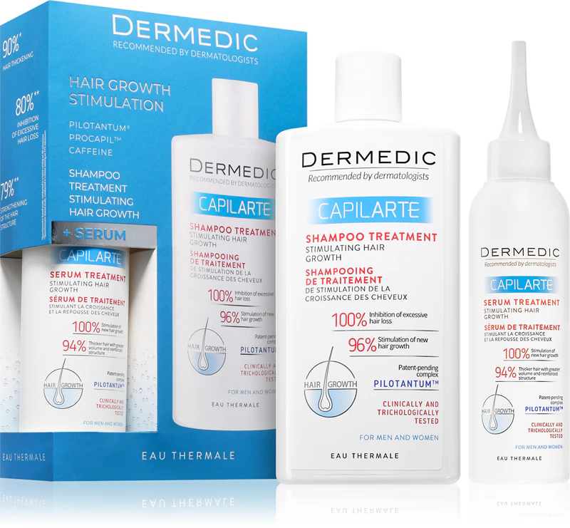 Conjunto de presente Dermedic Capilarte para estimular o crescimento capilar