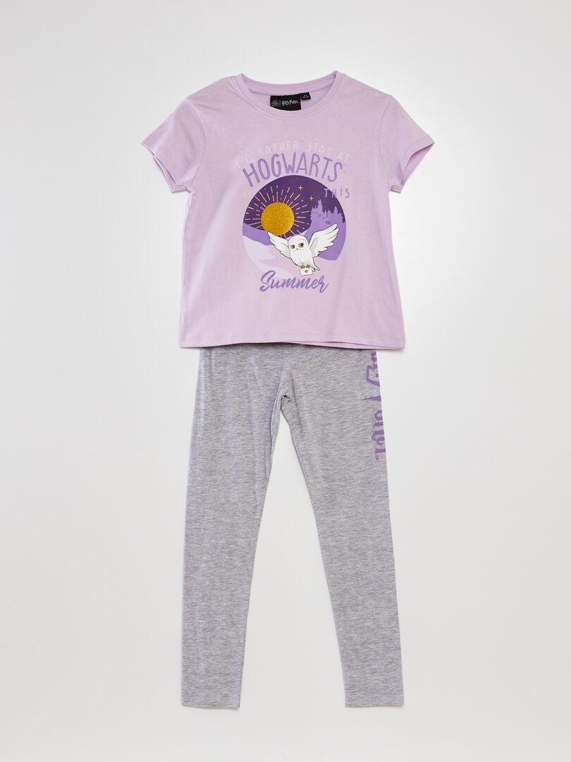 Conjunto de pijama Harry Potter de 2 peças - camiseta + calça - ROXO