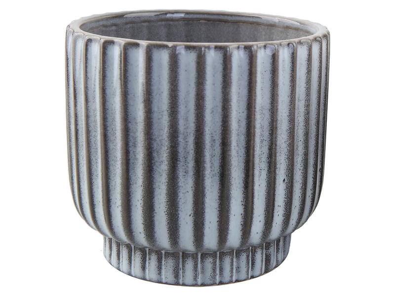 Osłonka ceramiczna na doniczkę Pillar 17,5 cm szara