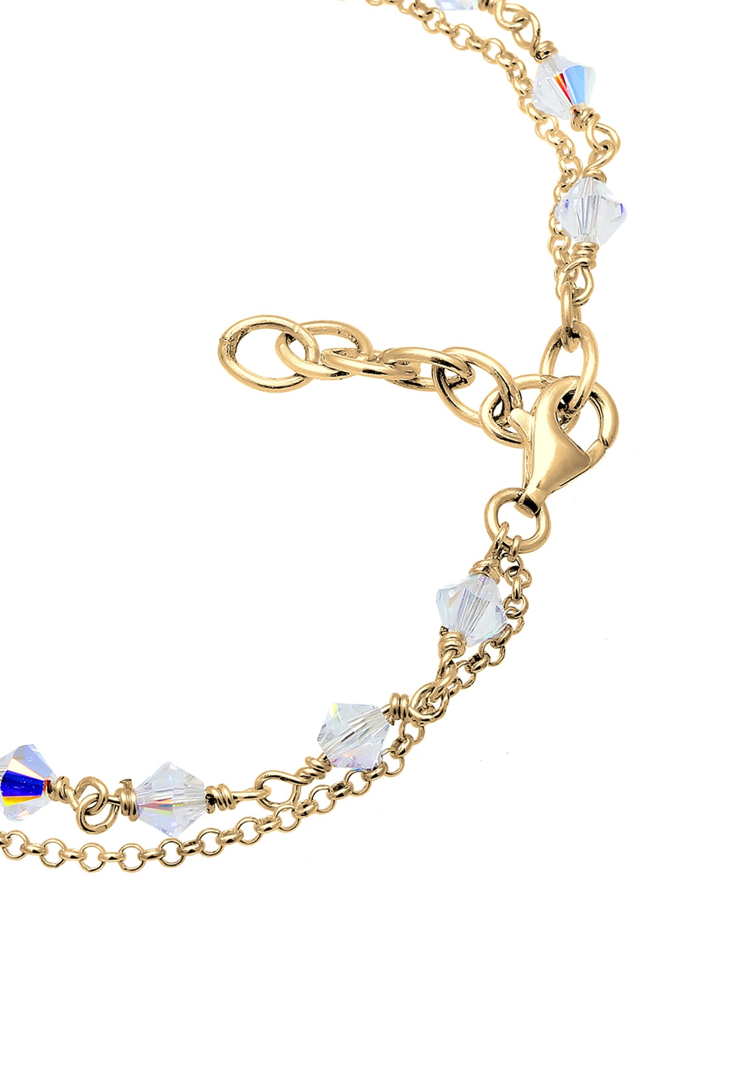 Elli Femmes Evil Eye plaqué or avec cristaux en argent sterling 925