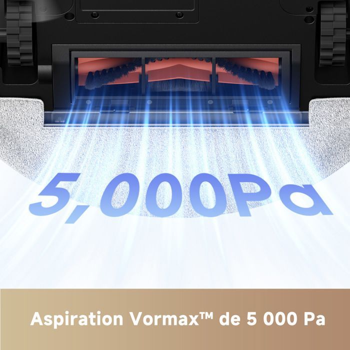 Aspirateur Robot - MOVA - E20 Plus - Aspiration 5000 Pa - Navigation LDS - Vidage Automatique