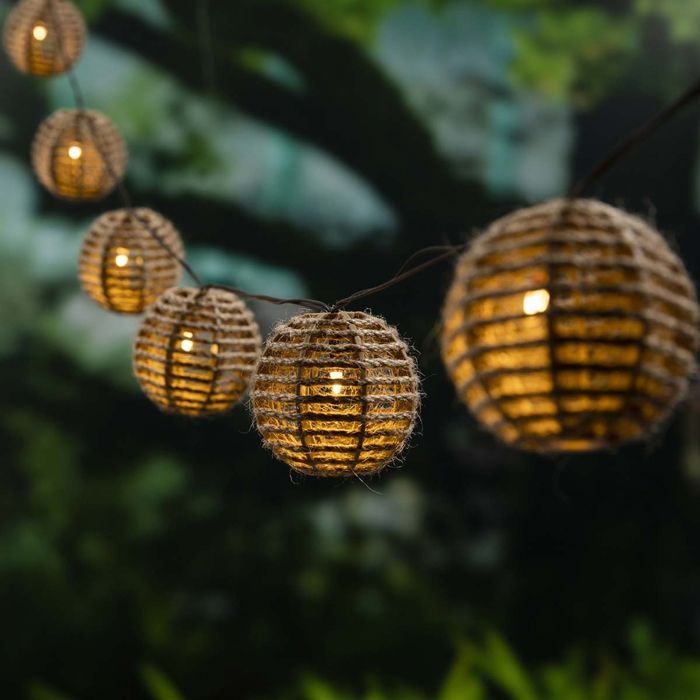 Solar lichtsnoer met 20 LED-lampjes aan een snoer