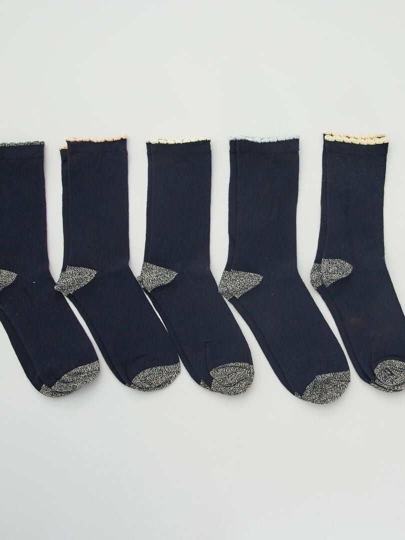 Conjunto de 5 pares de meias - AZUL