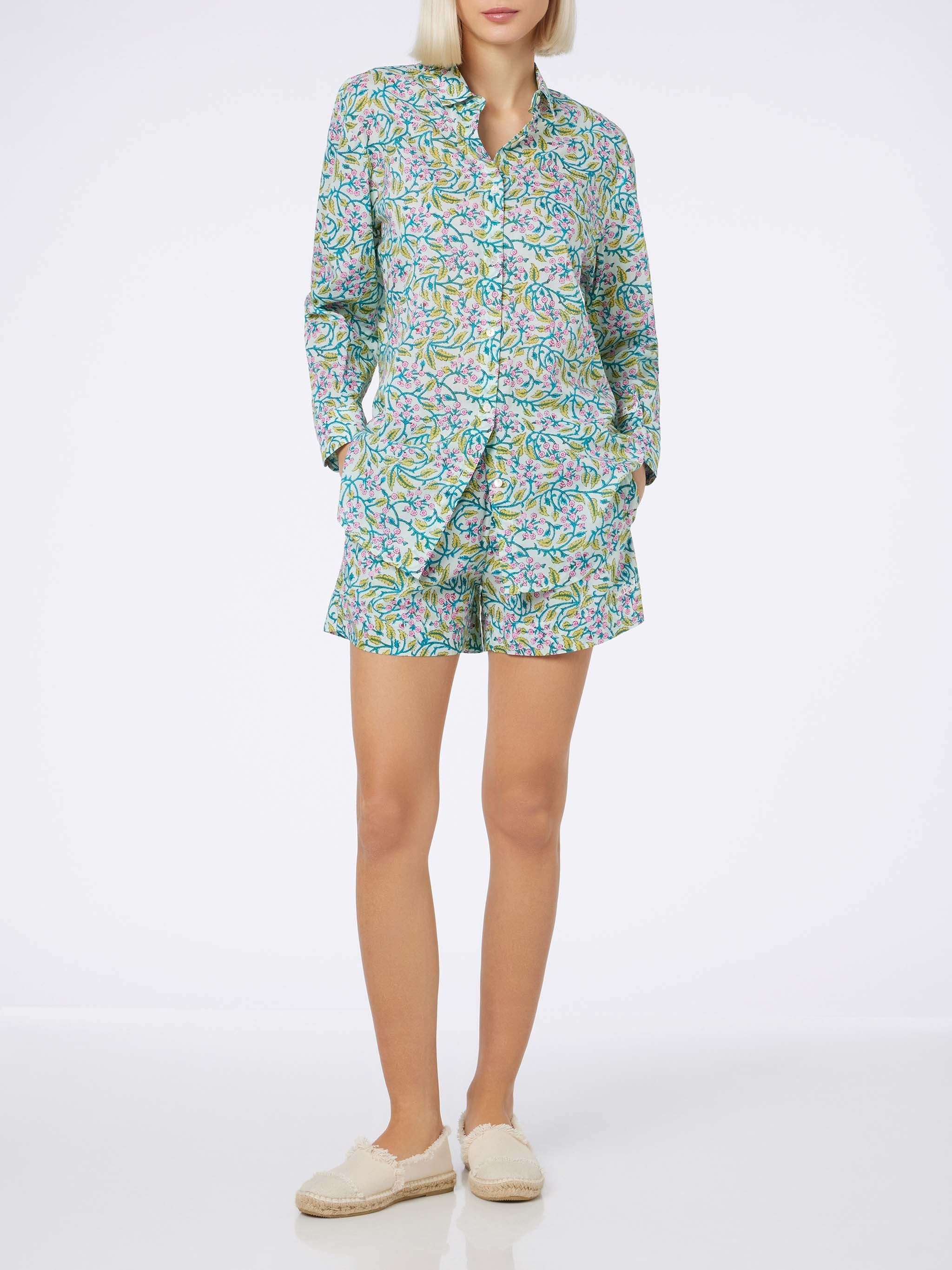 Meave katoenen shorts met bloemenprint voor dames.