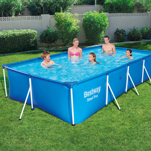 Išardomas baseinas „Bestway Family“ su karkasiniu pripučiamu baseinu, 400 x 211 x 81 cm