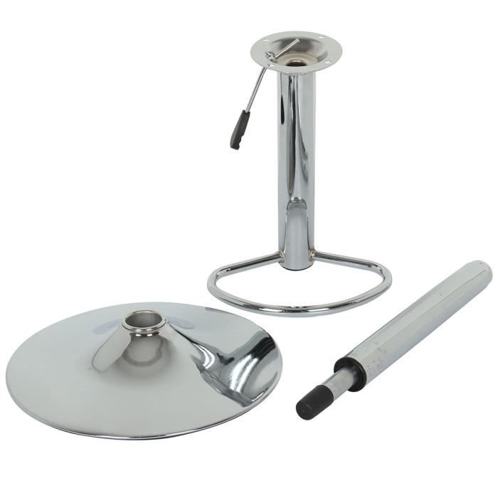 Juego de 2 taburetes de bar - OUTAD - Negro - Altura regulable - Piel sintética - Metal