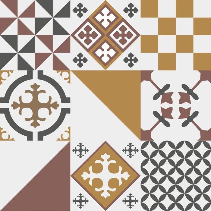 Salpicadero de aluminio - efecto azulejo de cemento naranja - 70x60 cm - 99 Déco