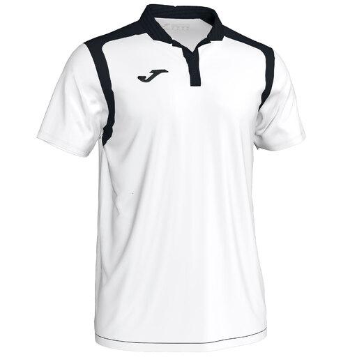 Camisa polo de manga curta Joma Championship V, branca/preta