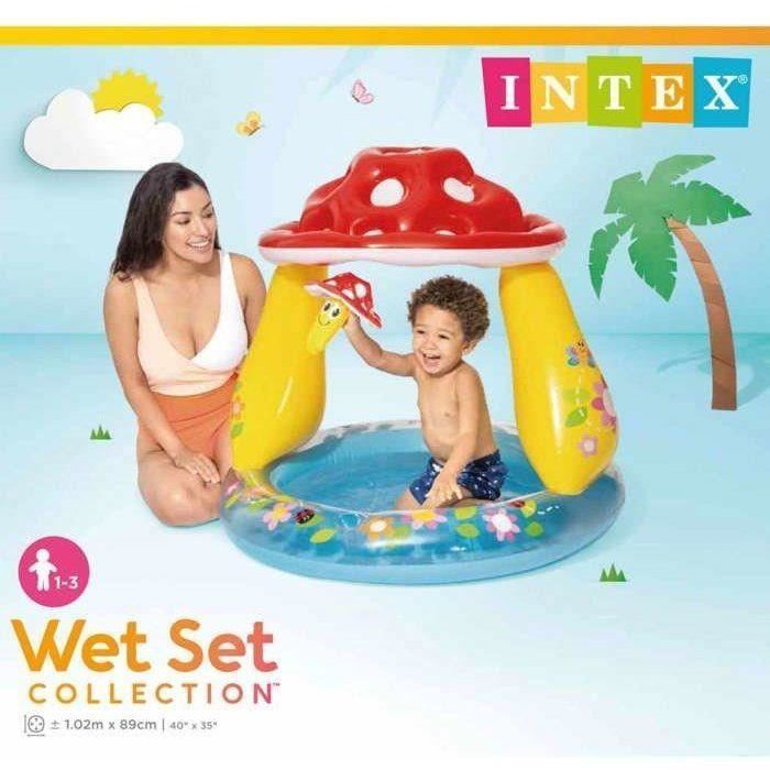 Piscina gonfiabile per bambini INTEX - Piscina quadrata a forma di fungo - 102x89 cm - 45 litri