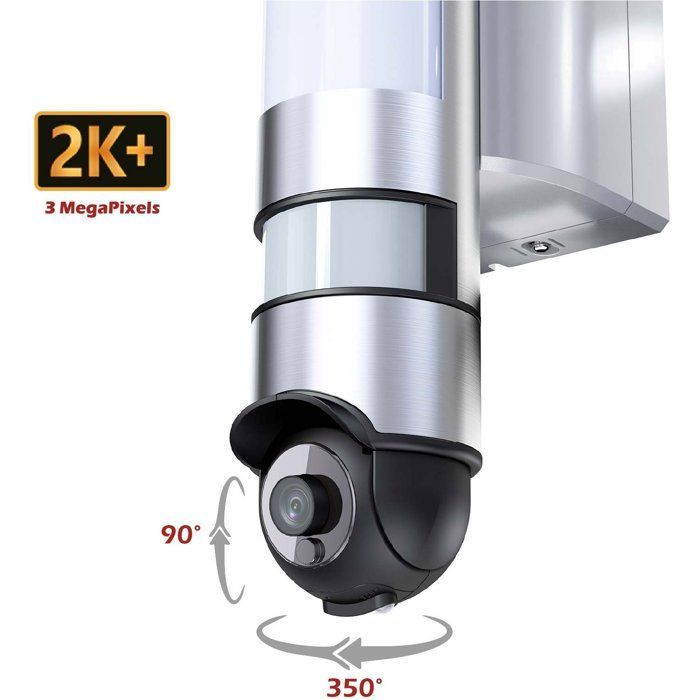 Telecamera da esterno - KYF - Connessione Wi-Fi - Rotante - Cablata - 220V - Illuminazione LED da 1600 lumen