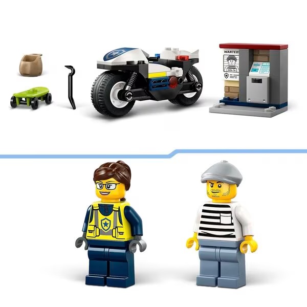 LEGO City 60455 Policijas motociklu pakaļdzīšanās