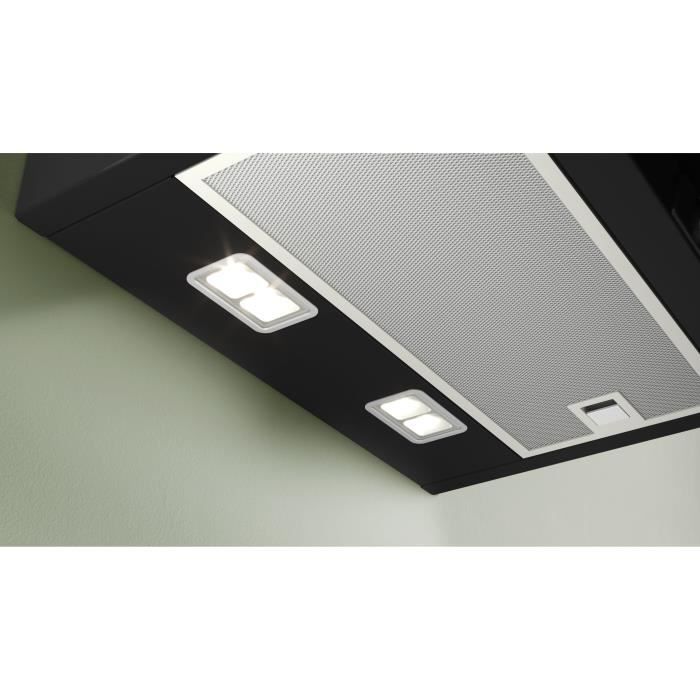 Campana extractora decorativa mural - cristal angular - BOSCH SER4 - DWK67FN60 Negro - Home Connect - Ancho: 590 mm x Profundidad: 433 mm