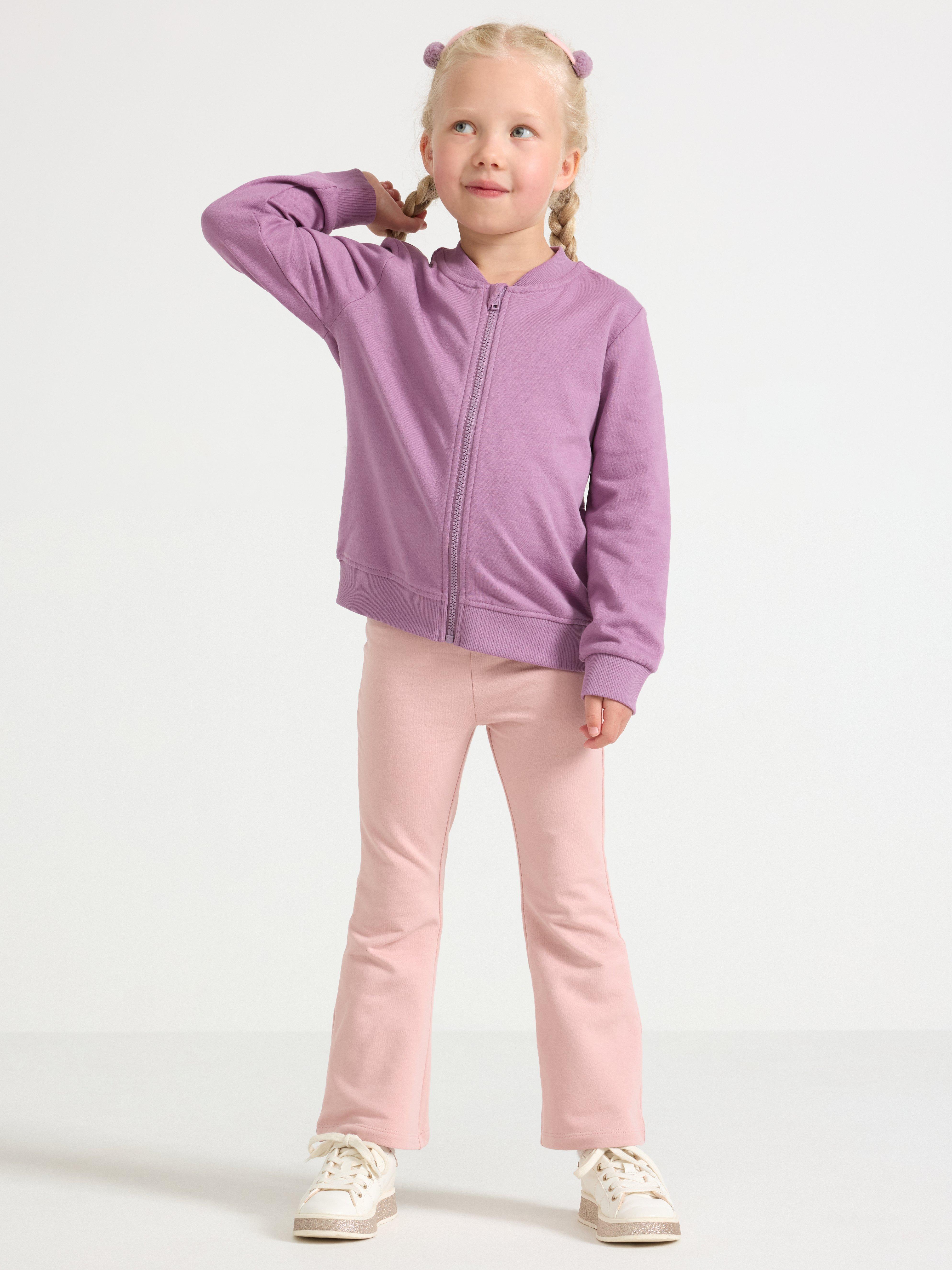 Sudadera con cremallera color lila claro empolvado