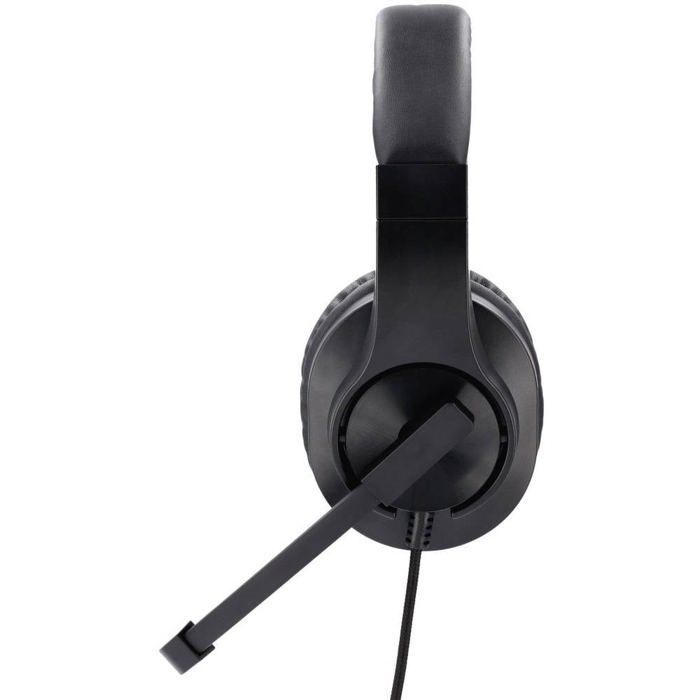 Cuffie stereo cablate Hama, colore nero, con volume regolabile e funzione di disattivazione del microfono del computer.