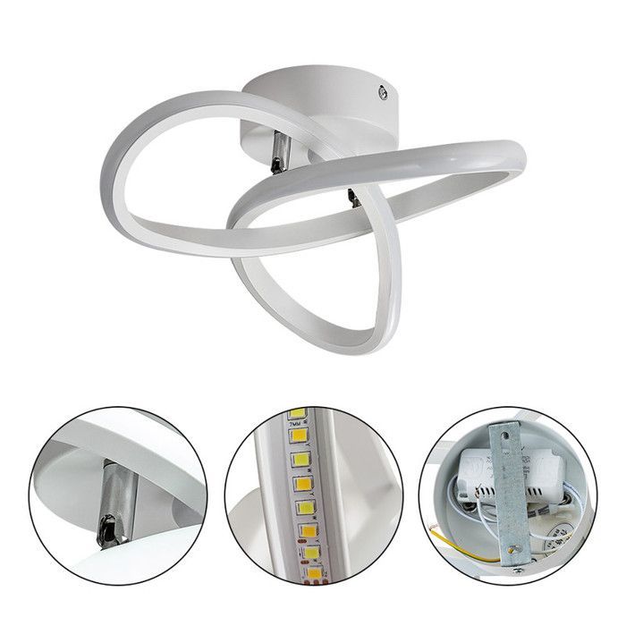 DELIPOP Moderne 20W LED-Deckenleuchte, Schwarz, Einstellbare Farbtemperatur, für Schlafzimmer, Wohnzimmer, Flur, Esszimmer