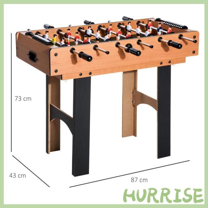 Mesa Multijogos 4 em 1 Cocosity: Pebolim, Bilhar, Air Hockey, Pingue-pongue com Acessórios de Madeira, 92 cm (C) x 78 cm (L) x 80 cm (A)