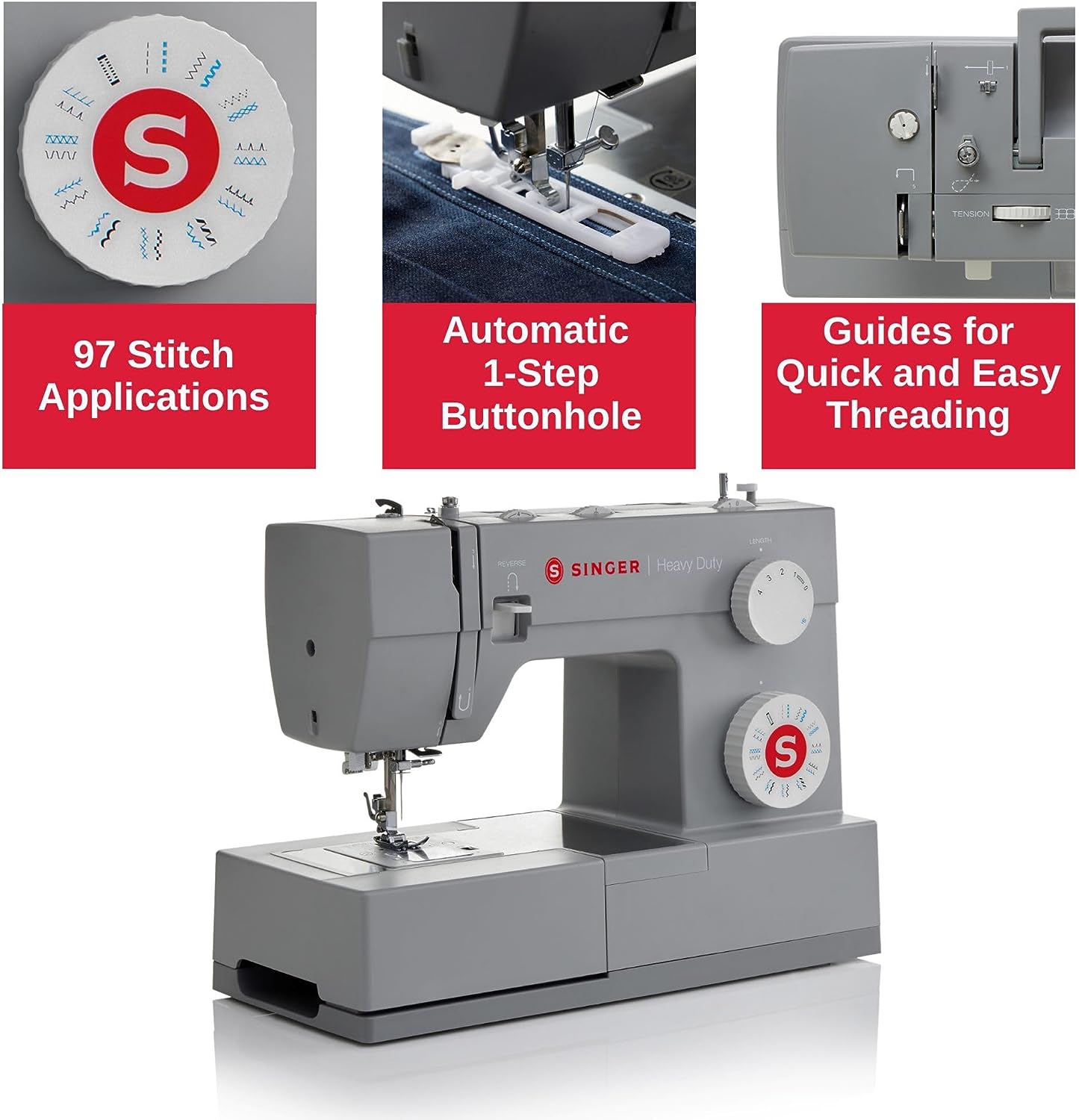 Singer Heavy Duty 4423 Nähmaschine, grau