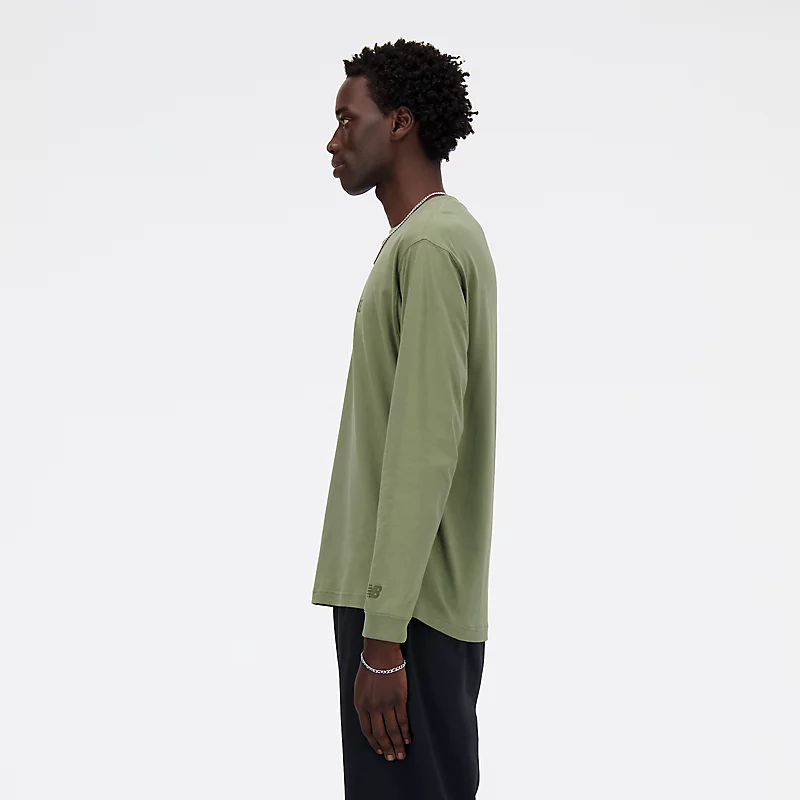 Homme Iconic Collegiate Graphic Long Sleeve - CIEMNY OLIVINE