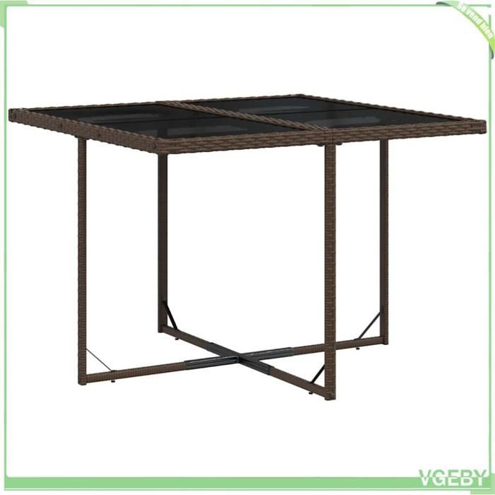 Conjunto de mesa y sillas de jardín - Modelo 7291712415418 - Poliratán - Cristal templado - Cojines extraíbles