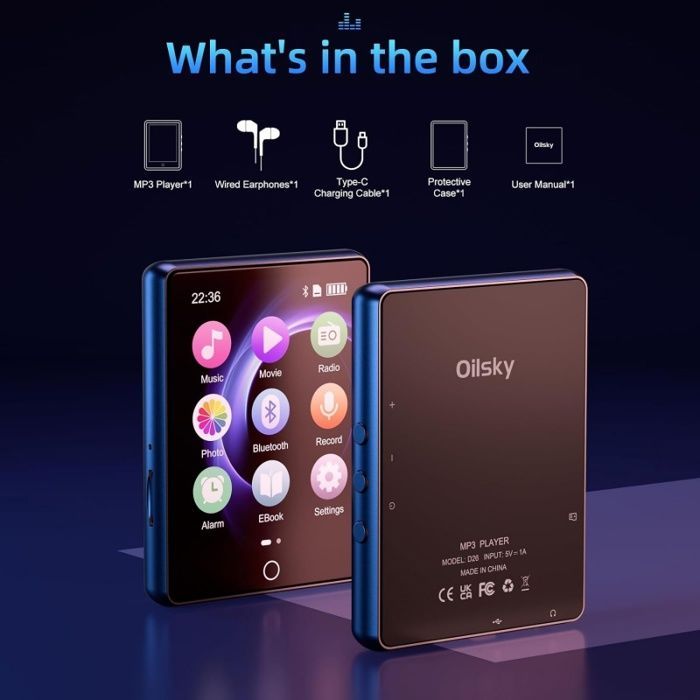 Touchscreen MP3/MP4-speler - OUIZ - D26 - 64 GB - Bluetooth 5.3 - 2,8-inch touchscreen