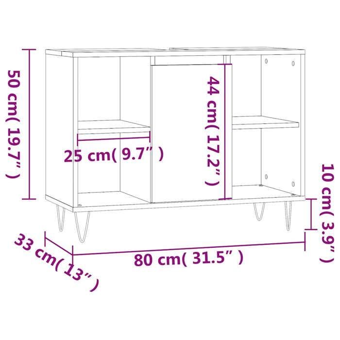 vidaXL Zwarte Badkamerkast 80x33x60 cm Samengesteld Hout 831629