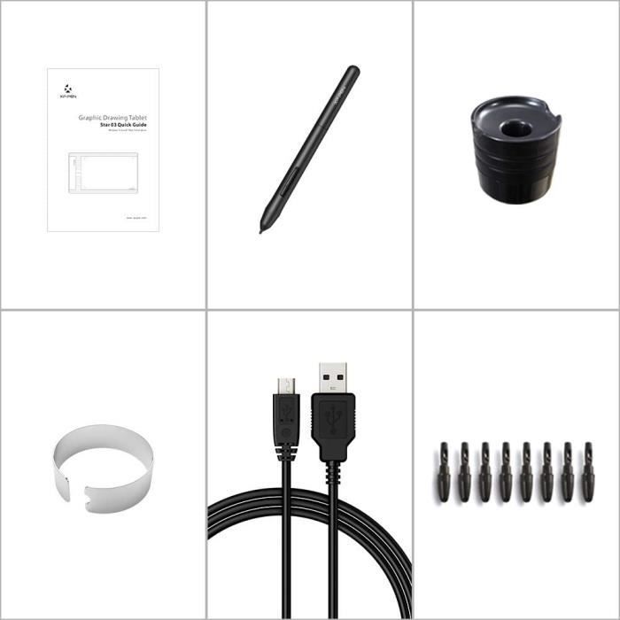 Mesa digitalizadora XP-PEN Star03 V2 de 12 polegadas com caneta passiva, 8192 níveis de sensibilidade à pressão e 8 teclas de atalho.