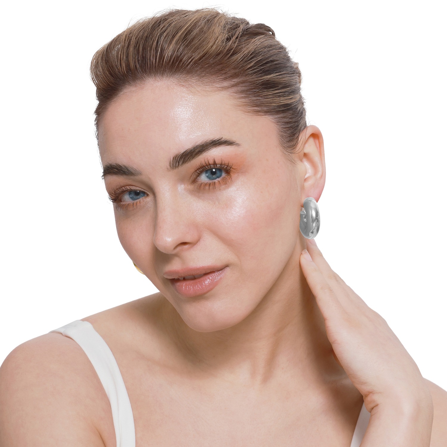 Heideman Boucles d'oreille Agrip couleur argentée polie