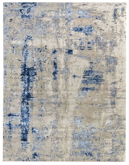 Alfombra de lana contemporánea Alpes HAMID, alfombra moderna suave (beige azul, 300 x 200 cm)