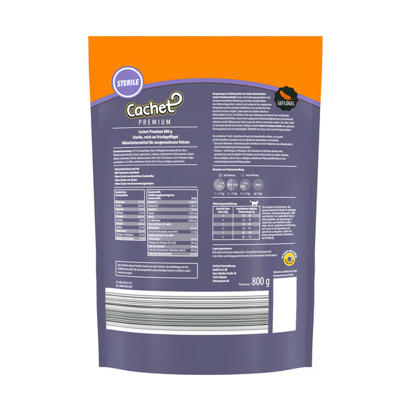 Premium droog kattenvoer, steriel, 8 x 800 g
